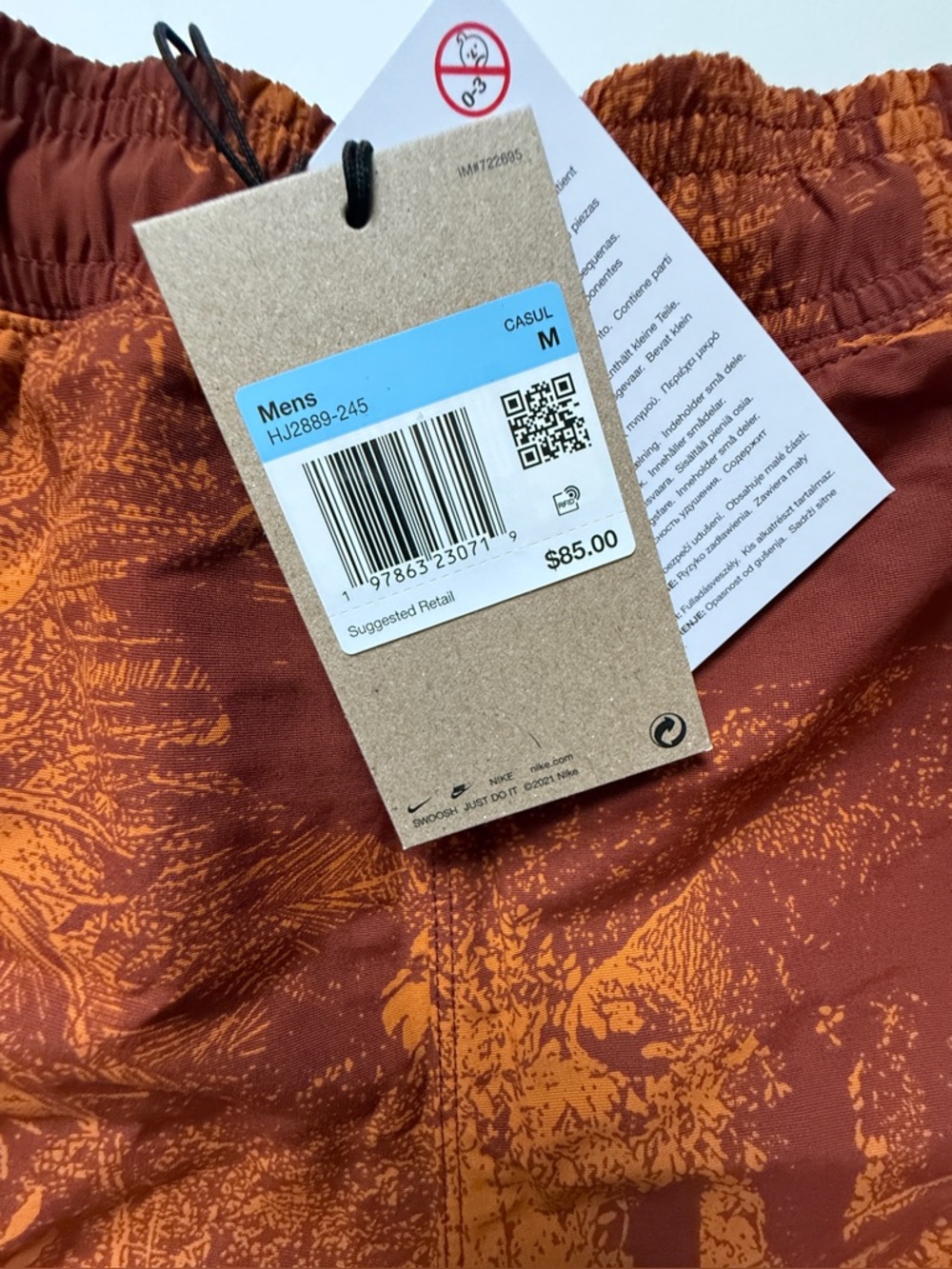 Nike [M] ACG Men’s Reservoir Goat All-Over-Print Trail Shorts Orange HJ2889-245 - Picture 6 of 9